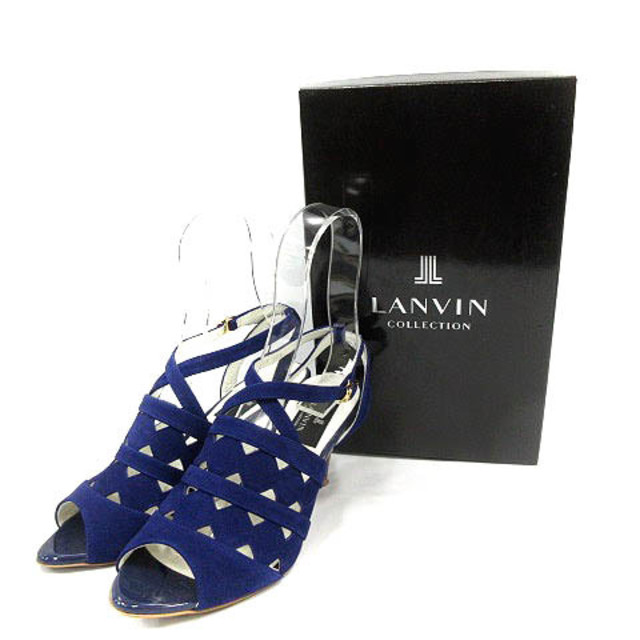 LANVIN(ランバン)のランバンコレクション サンダル ストラップ ピンヒール 23.5cm 青 レディースの靴/シューズ(サンダル)の商品写真