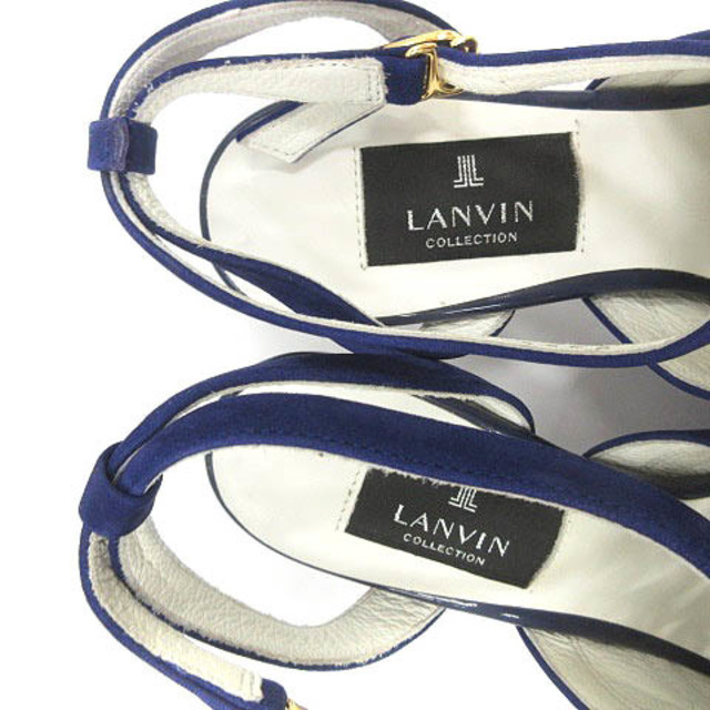 LANVIN(ランバン)のランバンコレクション サンダル ストラップ ピンヒール 23.5cm 青 レディースの靴/シューズ(サンダル)の商品写真