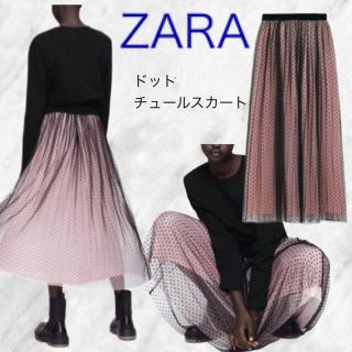 ザラ(ZARA)のZARA チュール ドット ロングスカート(ロングスカート)