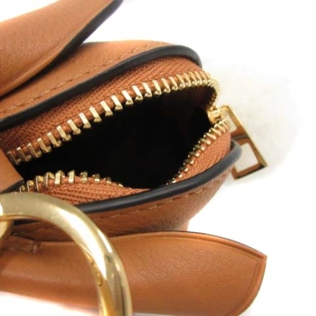 ロエベ LOEWE バニー ジップ付 コインケース バッグチャーム 茶 白 ロエベ LOEWE バニー ジップ付 コインケース バッグチャーム 茶 白