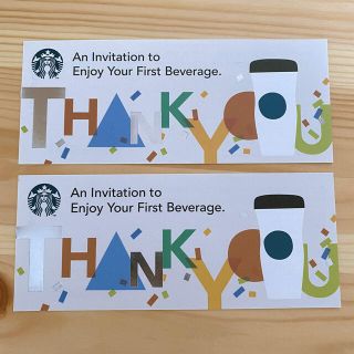 スターバックスコーヒー(Starbucks Coffee)のスターバックス　ドリンク　チケット　コーヒー　引換券　無料券　スタバ　新品　珈琲(フード/ドリンク券)