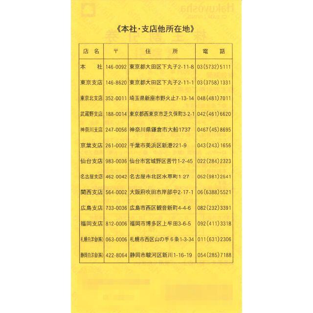 ★５枚セット★ 白洋舎 株主優待 ３割引券 有効期限：2021年10月31日 チケットの優待券/割引券(その他)の商品写真