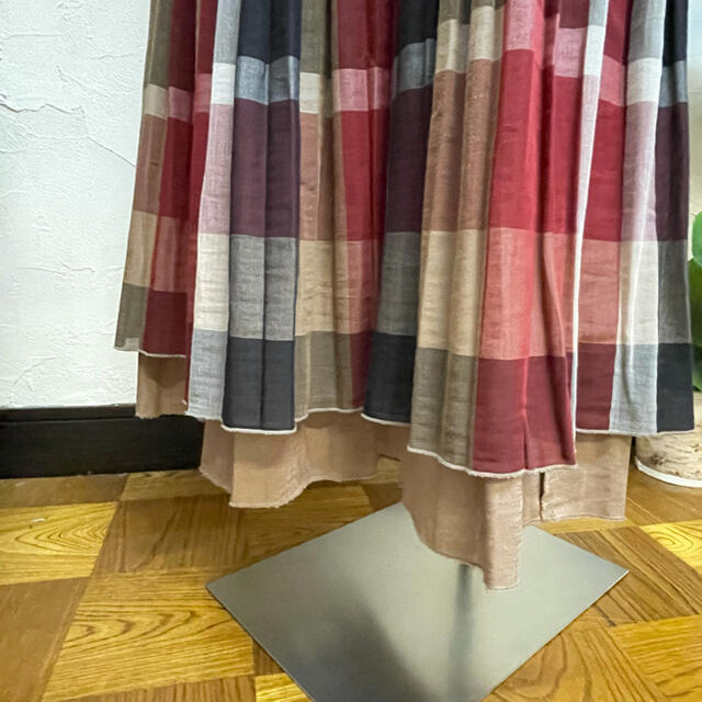 チェックリバーシブルロングスカート*ブルーレーベルクレストブリッジ