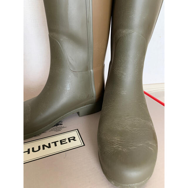 HUNTER(ハンター)のハンター レインブーツ オリーブ×ブラウン UK4(23cm)  レディースの靴/シューズ(レインブーツ/長靴)の商品写真