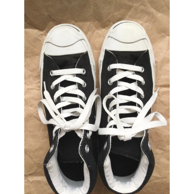 CONVERSE(コンバース)の【中古　洗濯済】ジャックパーセル　ミッドカット　黒  24.5 レディースの靴/シューズ(スニーカー)の商品写真