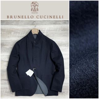 ブルネロクチネリ(BRUNELLO CUCINELLI)のB37★新品 極上カシミヤアウタージャケット ブルネロクチネリ ネイビー グレー(テーラードジャケット)