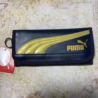 プーマ(PUMA)の【新品未使用】PUMA（プーマ） レザーロングウォレット　ネイビー(財布)