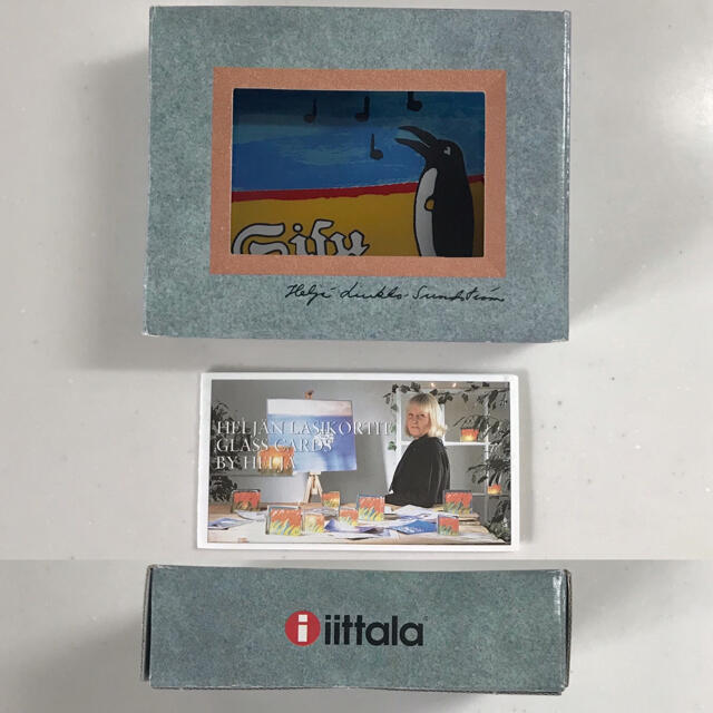 【希少品】iittala ヘルヤ ガラスカード "Sisu Penguin" 7