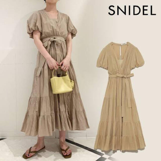 SNIDEL(スナイデル)のSNIDEL コットンカシュクールワンピース  レディースのワンピース(ロングワンピース/マキシワンピース)の商品写真