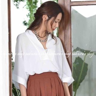 アナイ(ANAYI)の美品♡アナイ 定価2万円 ストレッチシフォンスキッパーブラウス♡ホワイト(シャツ/ブラウス(長袖/七分))