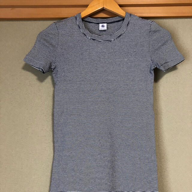 PETIT BATEAU(プチバトー)の半袖Tシャツ 白紺クルーネック レディースのトップス(Tシャツ(半袖/袖なし))の商品写真