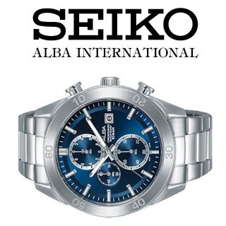 セイコー(SEIKO)の新品 セイコー アルバ 100m防水 ダイバー風 クロノ 動作中 逆輸入(腕時計(アナログ))