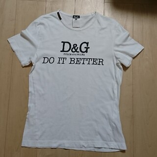 ディーアンドジー(D&G)のD&G メンズ白Tシャツ Mサイズ(Tシャツ/カットソー(半袖/袖なし))