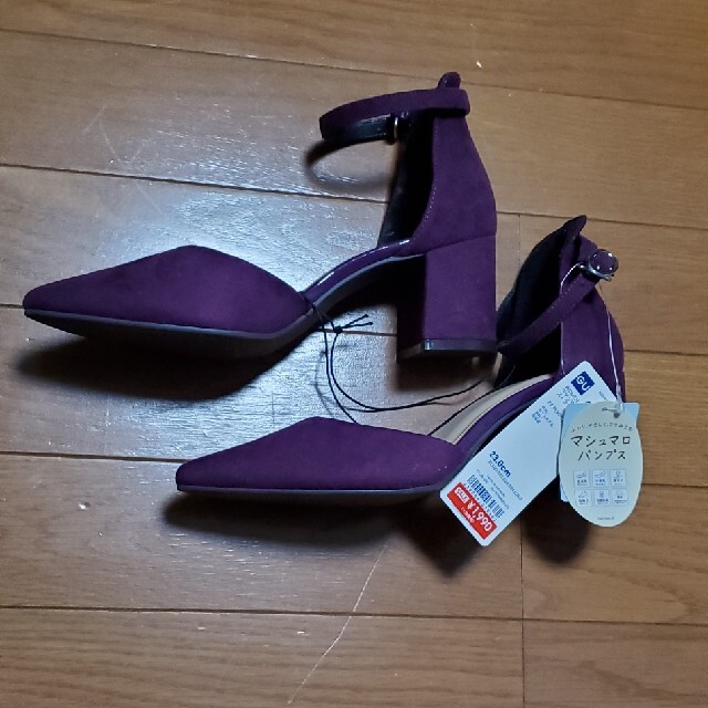 GU(ジーユー)のGU　マシュマロストラップパンプス　パープル レディースの靴/シューズ(ハイヒール/パンプス)の商品写真
