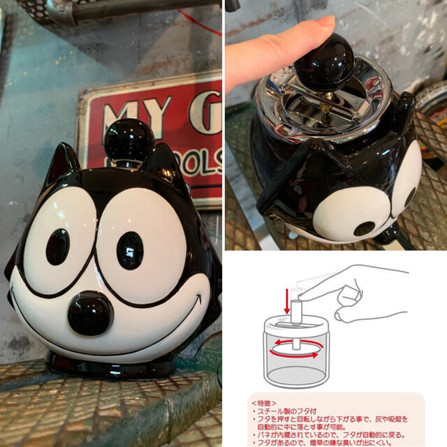 アメリカンな部屋/Felix the cat/ Rotating ashtray インテリア/住まい/日用品のインテリア小物(灰皿)の商品写真