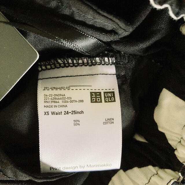 marimekko(マリメッコ)の新品未使用　海外限定　マリメッコ　ユニクロコラボ　ワイドパンツ　リネン混　S レディースのパンツ(キュロット)の商品写真