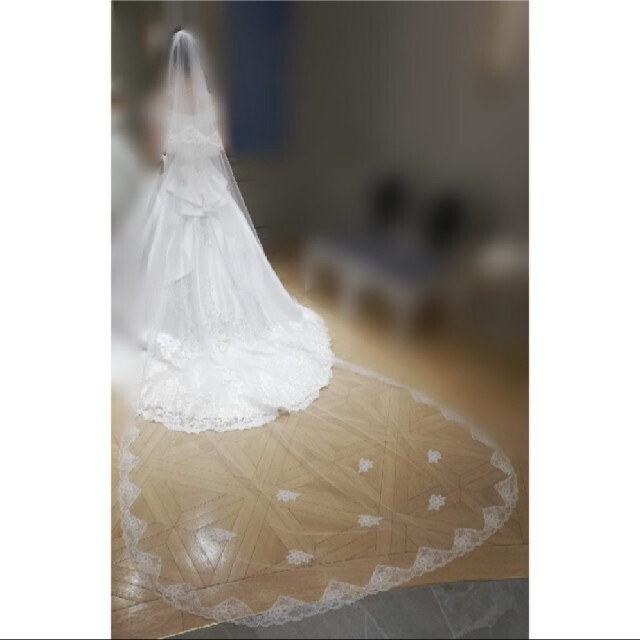 [値下げ中]タカミブライダル　ベール　3m ハンドメイドのウェディング(ヘッドドレス/ドレス)の商品写真
