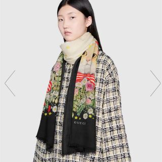 グッチ(Gucci)のGUCCI ヒグチユウコ　銀座並木店限定コラボ　カシミアストール(ストール/パシュミナ)