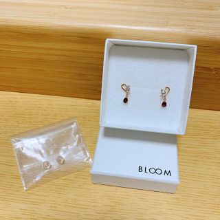 ブルーム(BLOOM)のBLOOM ガーネット K10ピンクゴールド ハートモチーフ ピアス (ピアス)