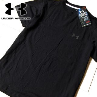 アンダーアーマー(UNDER ARMOUR)の新品タグ付 アンダーアーマー S メンズ 半袖コットンTシャツ ブラック(Tシャツ/カットソー(半袖/袖なし))