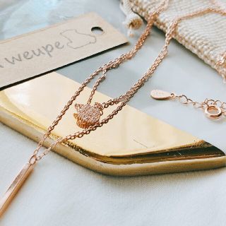 アメリヴィンテージ(Ameri VINTAGE)のpink gold double chain necklace #010(ネックレス)