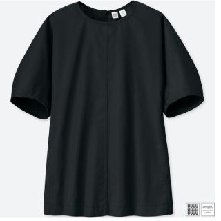 ユニクロ(UNIQLO)のコットンサテンTブラウス（半袖） UNIQLO ユニクロ(シャツ/ブラウス(半袖/袖なし))