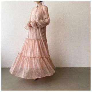 ザラ(ZARA)のhowdy.  dot chiffon op.　値下げ(ロングワンピース/マキシワンピース)