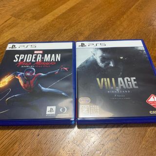 プレイステーション(PlayStation)のps5 ソフト　バイオハザード　ヴィレッジ、スパイダーマン　セット売り(家庭用ゲームソフト)