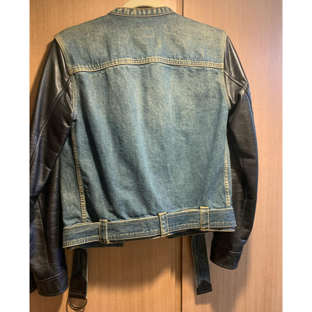 13AW saint  laurent サンローラン  袖レザーデニムジャケット