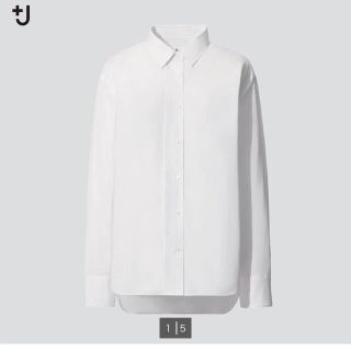 ユニクロ(UNIQLO)の【美品】ユニクロ UNIQLO J  スーピマコットンオーバーサイズシャツ(シャツ/ブラウス(長袖/七分))