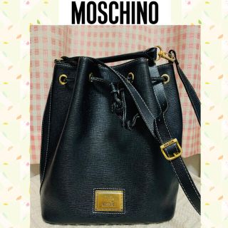 モスキーノ(MOSCHINO)の美品！モスキーノ 巾着型　バケツバッグ　2wayショルダーバッグ　ヴィンテージ(ショルダーバッグ)