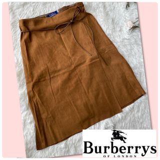 バーバリーブルーレーベル(BURBERRY BLUE LABEL)の♡ヴィンテージ　バーバリーズ　スウェード調巻きスカート♡(ひざ丈スカート)