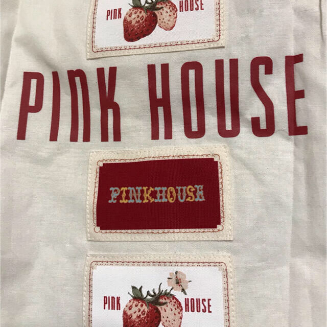 PINK HOUSE(ピンクハウス)の☆ケイト様専用　新品　ピンクハウス  リボン　いちご　エコバッグ レディースのバッグ(エコバッグ)の商品写真