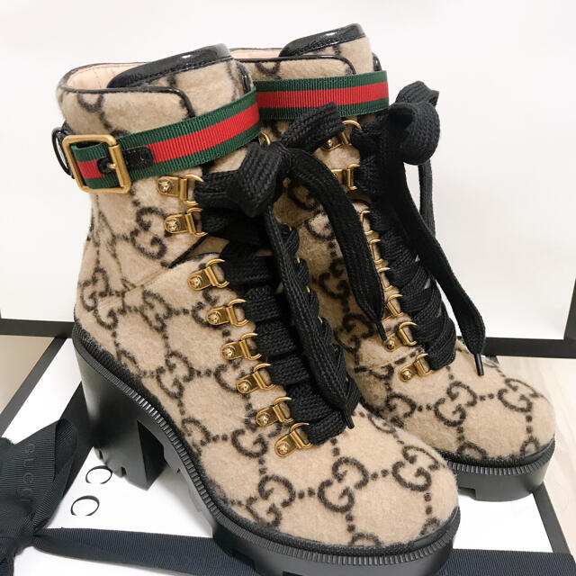 送料込】 GUCCI サイズ37 花柄 スプリーム フローラ ブーツ グッチ