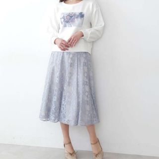 ジルバイジルスチュアート(JILL by JILLSTUART)の新品・未使用・未試着ジル バイ ジルスチュアート スカシレーススカート(ひざ丈スカート)