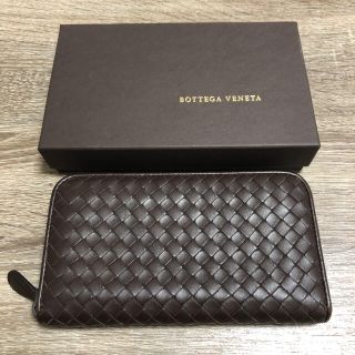 ボッテガヴェネタ(Bottega Veneta)の美品　ボッテガヴェネタ　イントレチャート　ラウンドファスナー長財布　レザー(長財布)