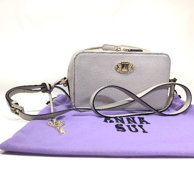 ANNA SUI - 【美品】 アナスイ レザー ショルダーバッグ ライトグレー
