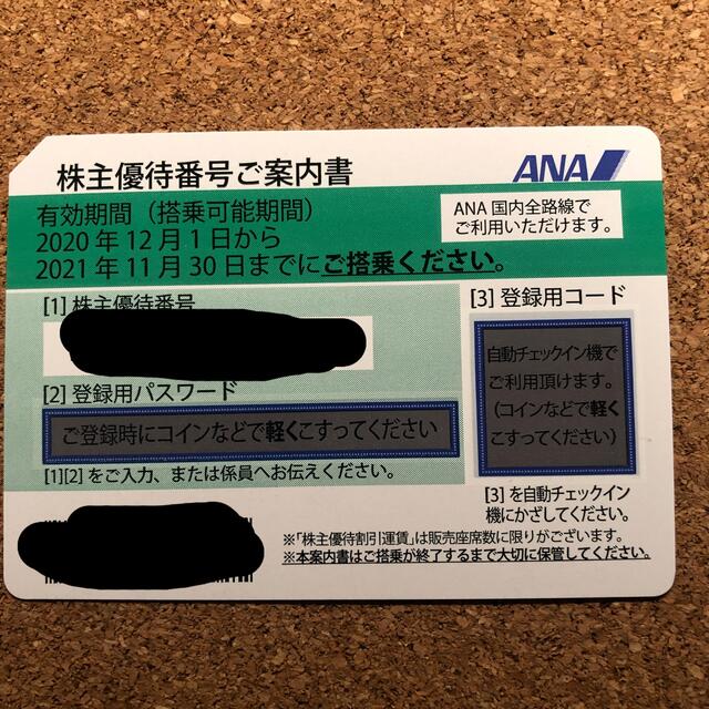 ANA(全日本空輸)(エーエヌエー(ゼンニッポンクウユ))のANA 株主優待券 チケットの優待券/割引券(その他)の商品写真