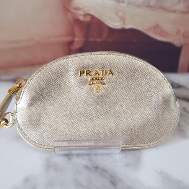 PRADA(プラダ)のs194 PRADA プラダ コインケース ゴールド金 メタリック レディースのファッション小物(コインケース)の商品写真