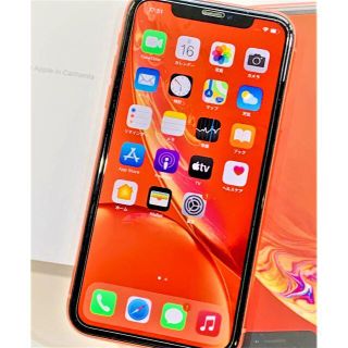 アイフォーン(iPhone)のiPhone XR 64GB SIMロック解除 Apple コーラル 良品(スマートフォン本体)