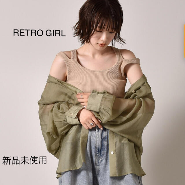 RETRO GIRL RETRO GIRL レトロガール テレコクロス タンクトップ 新品未使用の通販 by kkk☆｜レトロガールならラクマ