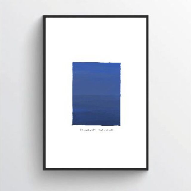 【アートポスター】ニュアンス　ブルー　抽象画　選べるサイズ　おしゃれ ハンドメイドのインテリア/家具(アート/写真)の商品写真