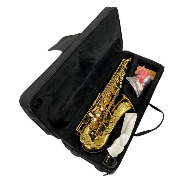 アルトサックス11点セット E Saxophone ゴールドラッカー ケース付き 楽器の管楽器(サックス)の商品写真