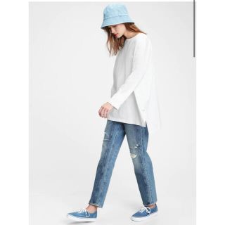 ギャップ(GAP)のヘビーウェイト ボートネック チュニックTシャツ　gap ギャップ(カットソー(長袖/七分))