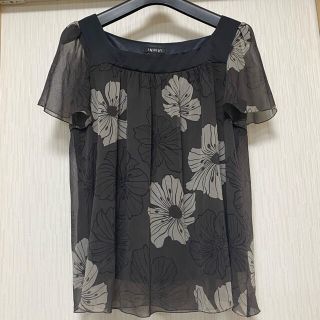 インディヴィ(INDIVI)のINDIVI  スクエアネック花柄シフォンブラウス(シャツ/ブラウス(半袖/袖なし))