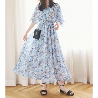 グレイル(GRL)の【タグ付き新品】ぼかしペイントシフォンワンピース[k8671w](ロングワンピース/マキシワンピース)