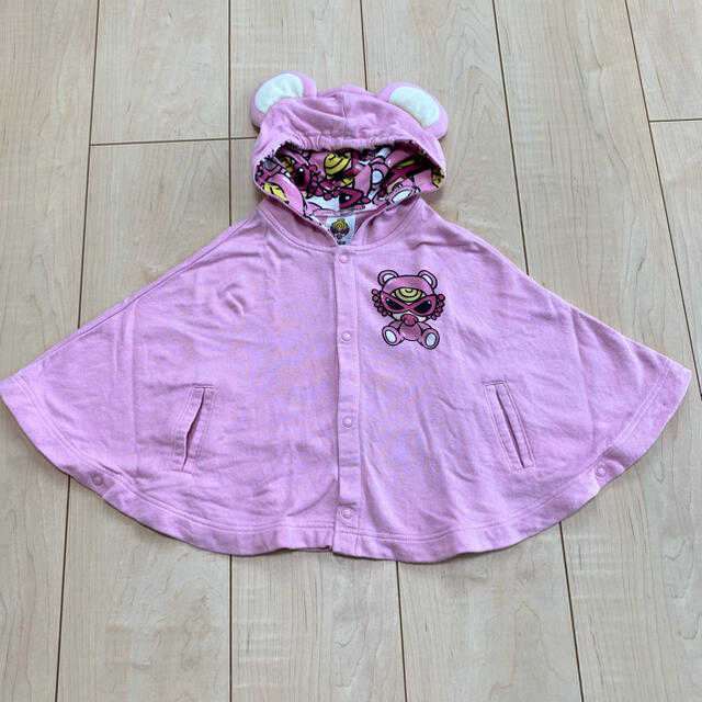 HYSTERIC MINI(ヒステリックミニ)の旧テディ♡くま耳 ポンチョ キッズ/ベビー/マタニティのベビー服(~85cm)(ジャケット/コート)の商品写真