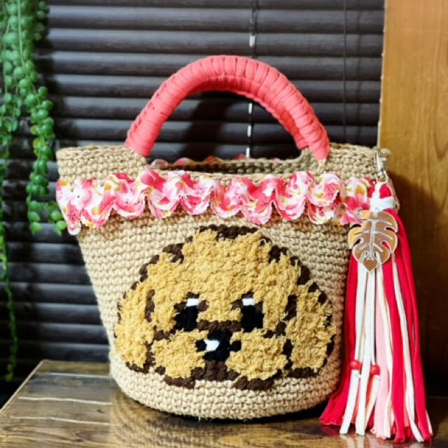 独特な店 ハンドメイド 麻バック 麻紐 麻 ズパゲッティ マルシェ 犬 プードル バッグ - covid19.ins.gov.mz