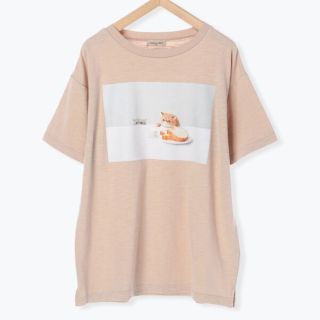 サマンサモスモス(SM2)の【ねこねこ食パン】フォトプリント半袖Tシャツ　ベージュ(Tシャツ(半袖/袖なし))