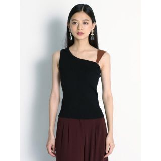 リリーブラウン(Lily Brown)のLily brown 2 way カップイン配色アシメタンク　カップ付インナー(カットソー(半袖/袖なし))